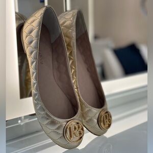 Brazilian Gold Quilted Ballet Flats